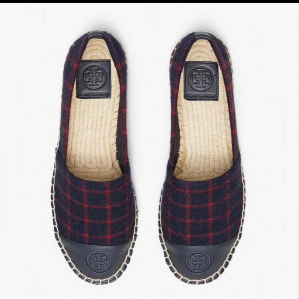 Tory Burch color block wool espadrill flats